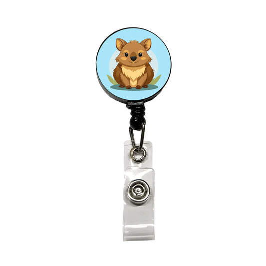 Quokka Cute Australian Animal Retractable ID Key Card Name Tag Badge Holder with Clip