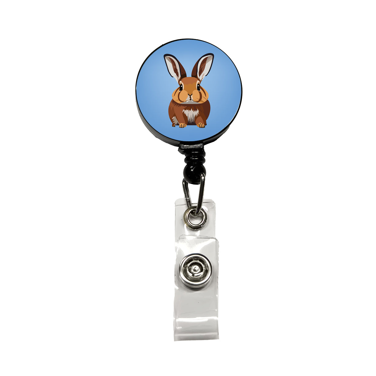 Rabbit Bunny Sweet Woodland Animal Retractable ID Key Card Name Tag Badge Holder with Clip