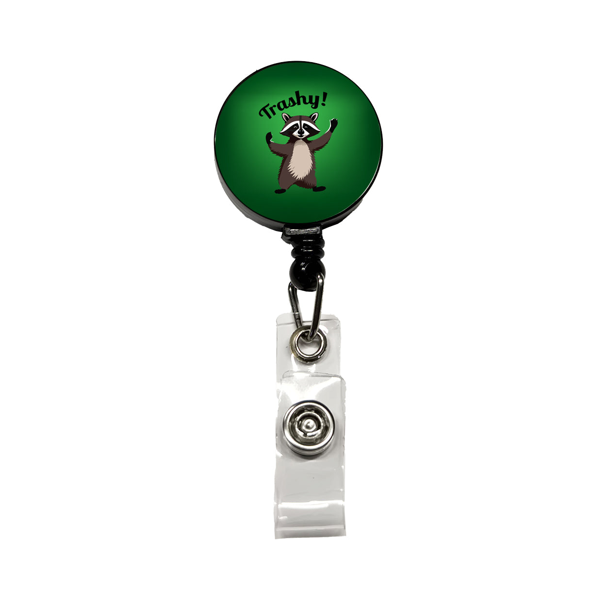 Raccoon Trashy Funny Retractable ID Key Card Name Tag Badge Holder with Clip