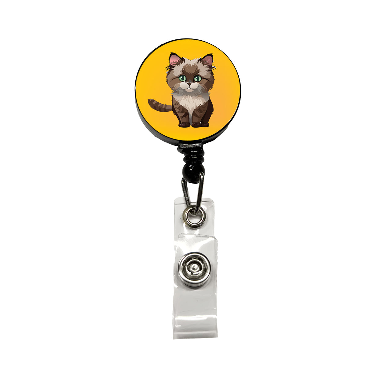 Ragdoll Cat Kitten Retractable ID Key Card Name Tag Badge Holder with Clip
