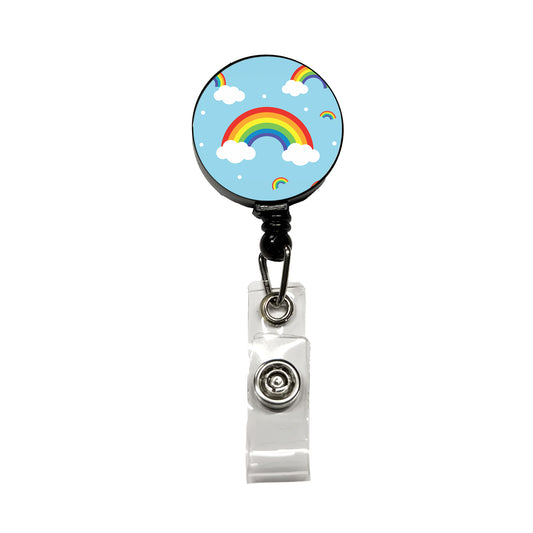 Rainbows Scattered Retractable ID Key Card Name Tag Badge Holder with Clip