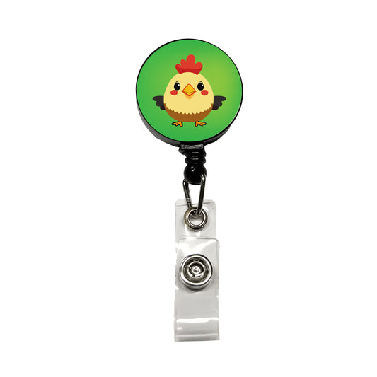 Rooster Chicken Sweet Baby Retractable ID Key Card Name Tag Badge Holder with Clip