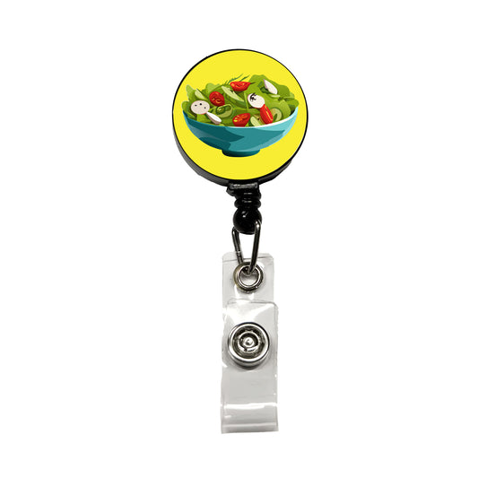 Salad Bowl Vegetables Vegan Vegetarian Retractable ID Key Card Name Tag Badge Holder with Clip