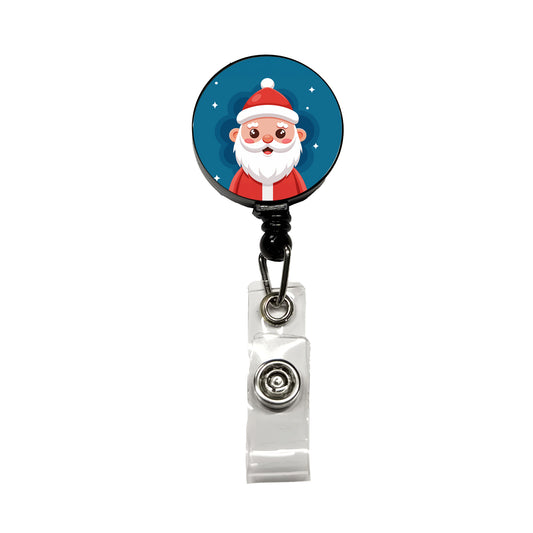 Santa Cute Xmas Christmas Retractable ID Key Card Name Tag Badge Holder with Clip
