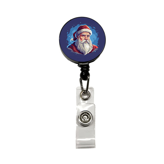 Santa Father Christmas Xmas Retractable ID Key Card Name Tag Badge Holder with Clip