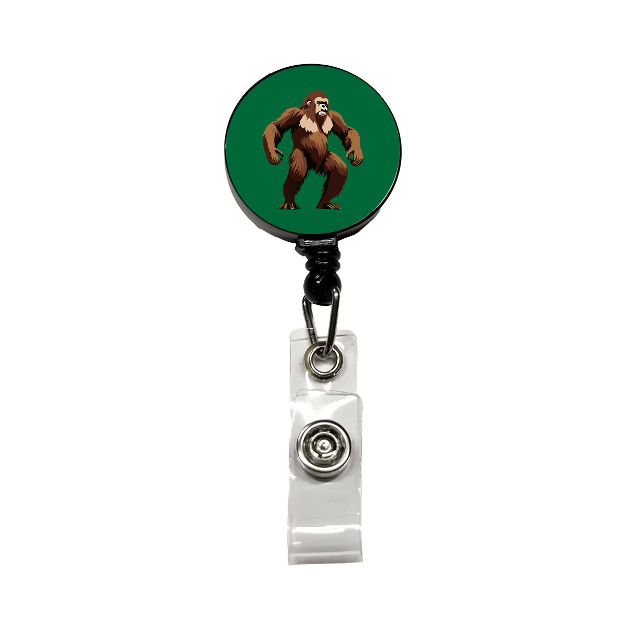 Sasquatch Bigfoot Standing Retractable ID Key Card Name Tag Badge Holder with Clip