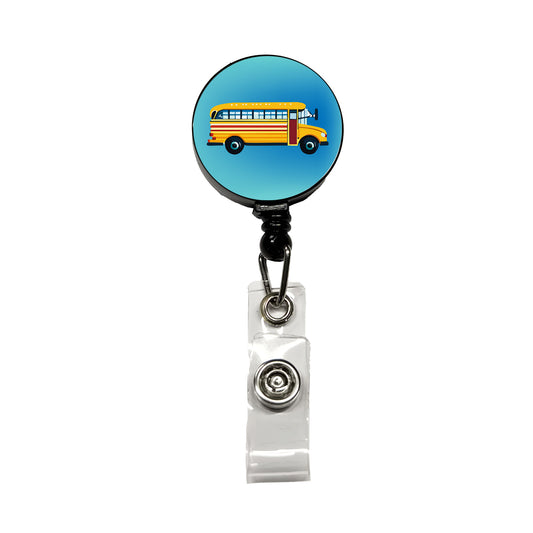 School Bus Retractable ID Key Card Name Tag Badge Holder with Clip