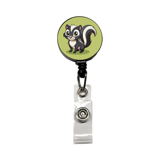 Skunk Cute Retractable ID Key Card Name Tag Badge Holder with Clip