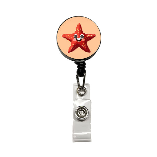 Starfish Star Fish Ocean Animal Funny Retractable ID Key Card Name Tag Badge Holder with Clip