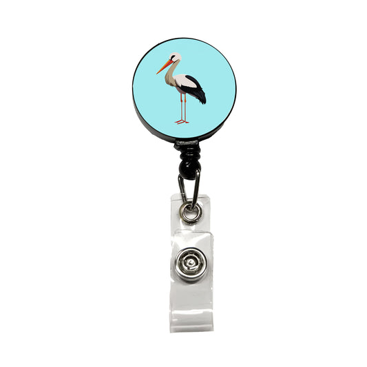 Stork Bird Profile Retractable ID Key Card Name Tag Badge Holder with Clip