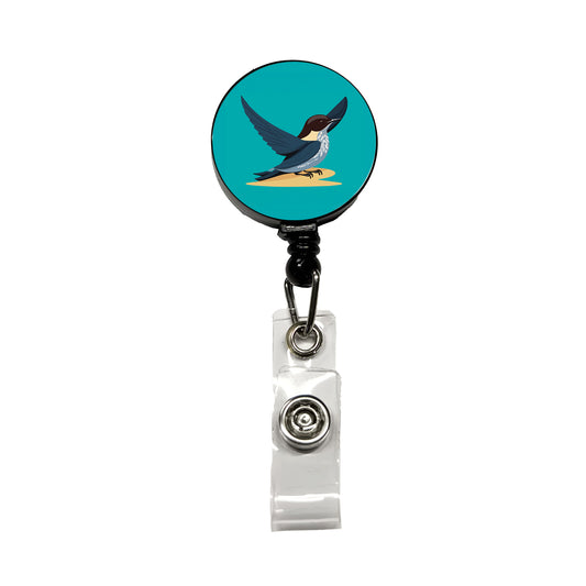Swallow Bird Blue Retractable ID Key Card Name Tag Badge Holder with Clip