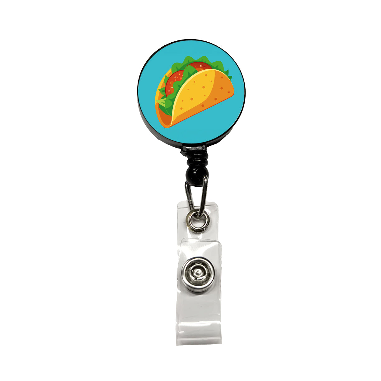 Taco Crispy Mexican Food Retractable ID Key Card Name Tag Badge Holder with Clip