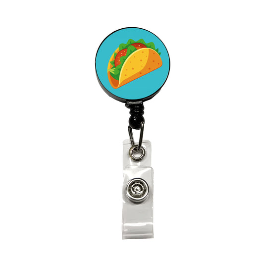 Taco Crispy Mexican Food Retractable ID Key Card Name Tag Badge Holder with Clip