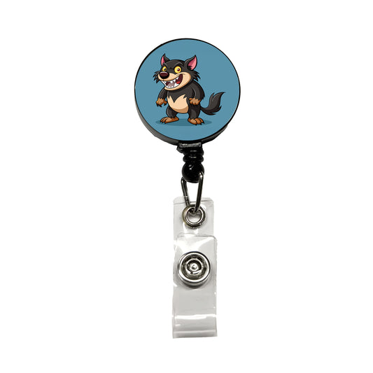 Tasmanian Devil Australian Animal Funny Retractable ID Key Card Name Tag Badge Holder with Clip