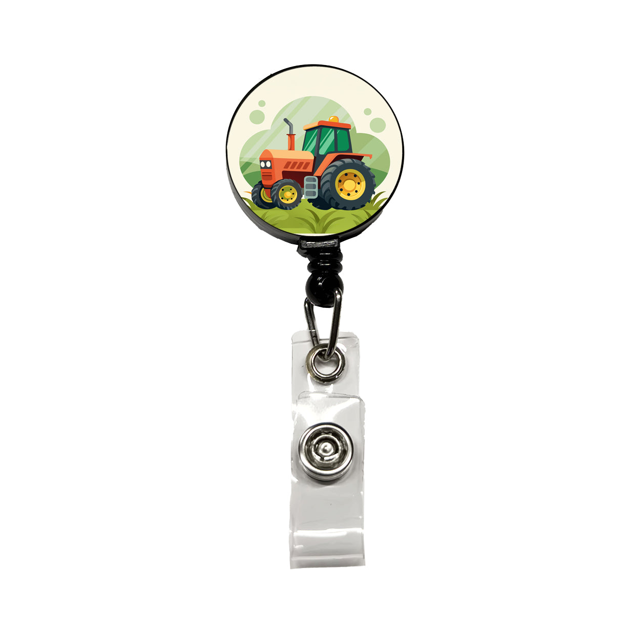 Tractor Cartoon Retractable ID Key Card Name Tag Badge Holder with Clip