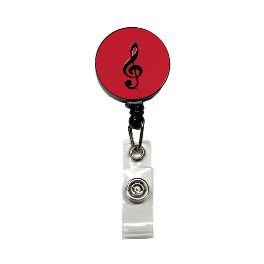 Treble Clef Music Musical Musician Retractable ID Key Card Name Tag Badge Holder with Clip