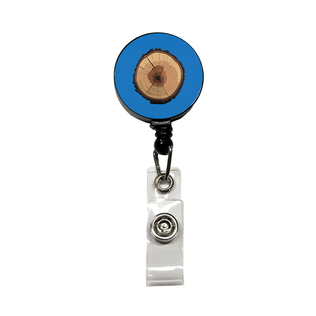 Tree Ring Slice Retractable ID Key Card Name Tag Badge Holder with Clip
