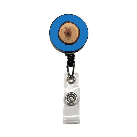 Tree Ring Slice Retractable ID Key Card Name Tag Badge Holder with Clip
