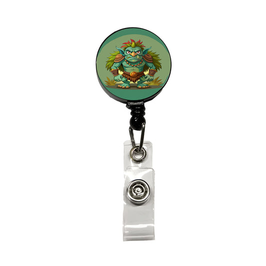 Troll Ogre Ugly Retractable ID Key Card Name Tag Badge Holder with Clip