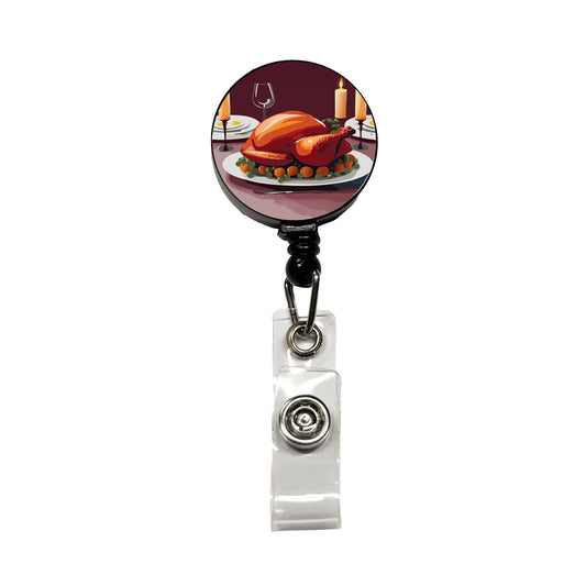 Turkey Thanksgiving Retractable ID Key Card Name Tag Badge Holder with Clip