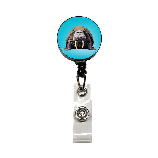 Walrus Sea Ocean Animal Retractable ID Key Card Name Tag Badge Holder with Clip