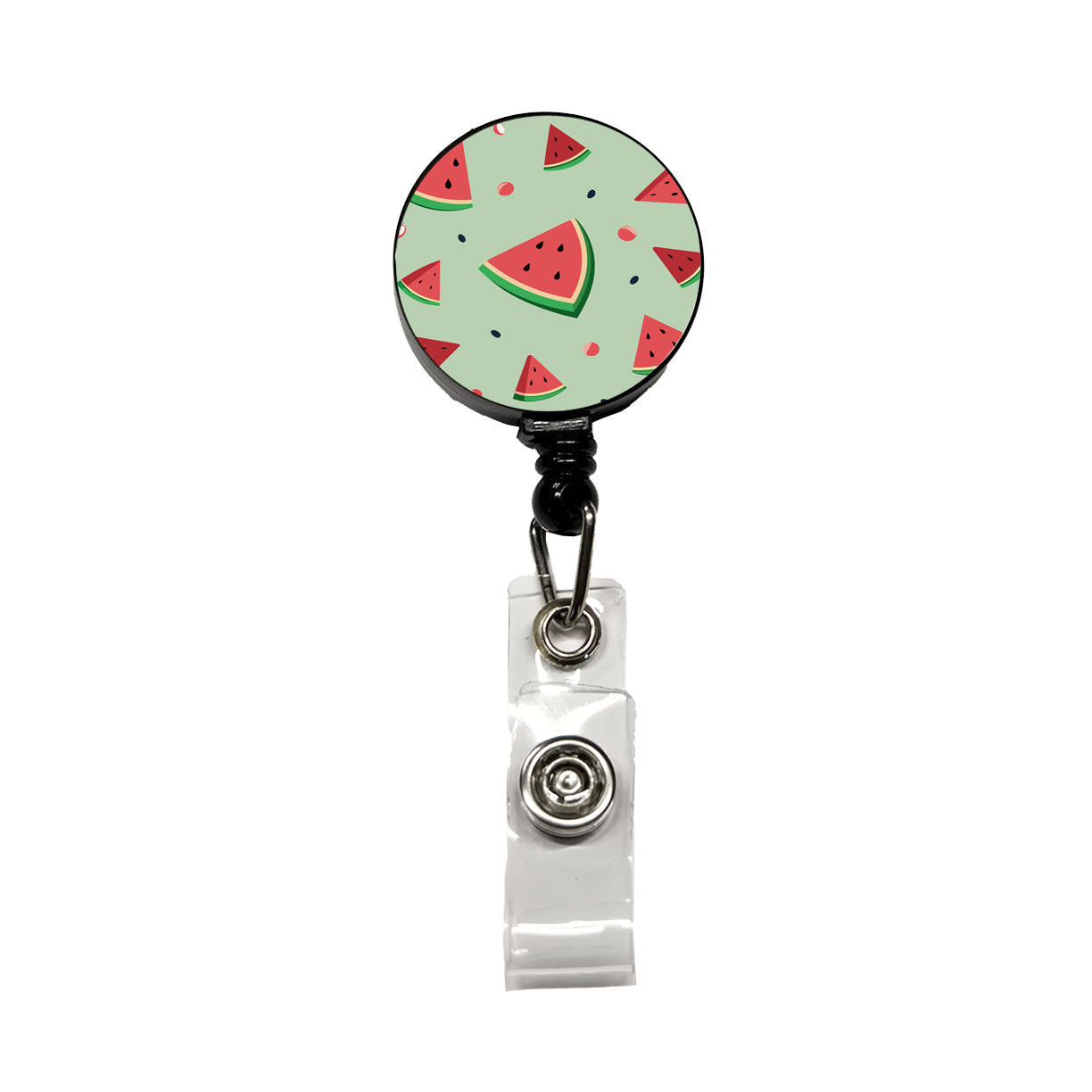 Watermelon Scattered Fruit Retractable ID Key Card Name Tag Badge Holder with Clip