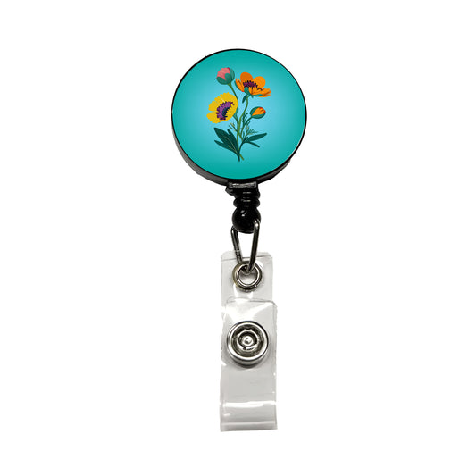 Wildflowers Wild Flowers Spring Nature Retractable ID Key Card Name Tag Badge Holder with Clip