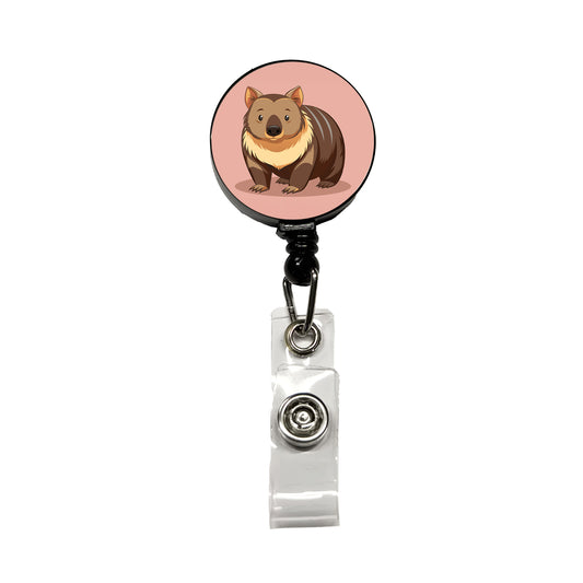 Wombat Australian Animal Cute Retractable ID Key Card Name Tag Badge Holder with Clip