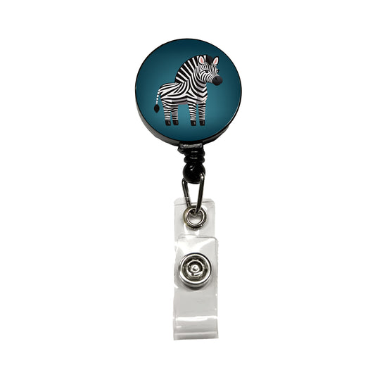 Zebra Standing Retractable ID Key Card Name Tag Badge Holder with Clip