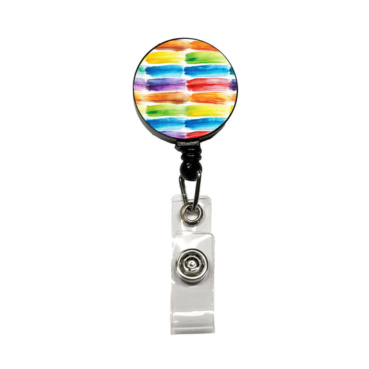 Paint Brush Strokes Watercolor Retractable ID Key Card Name Tag Badge Holder with Clip