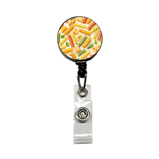 Pasta Noodles Watercolor Retractable ID Key Card Name Tag Badge Holder with Clip