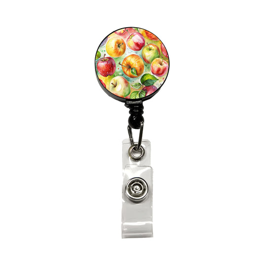 Apples Fruit Watercolor Retractable ID Key Card Name Tag Badge Holder with Clip