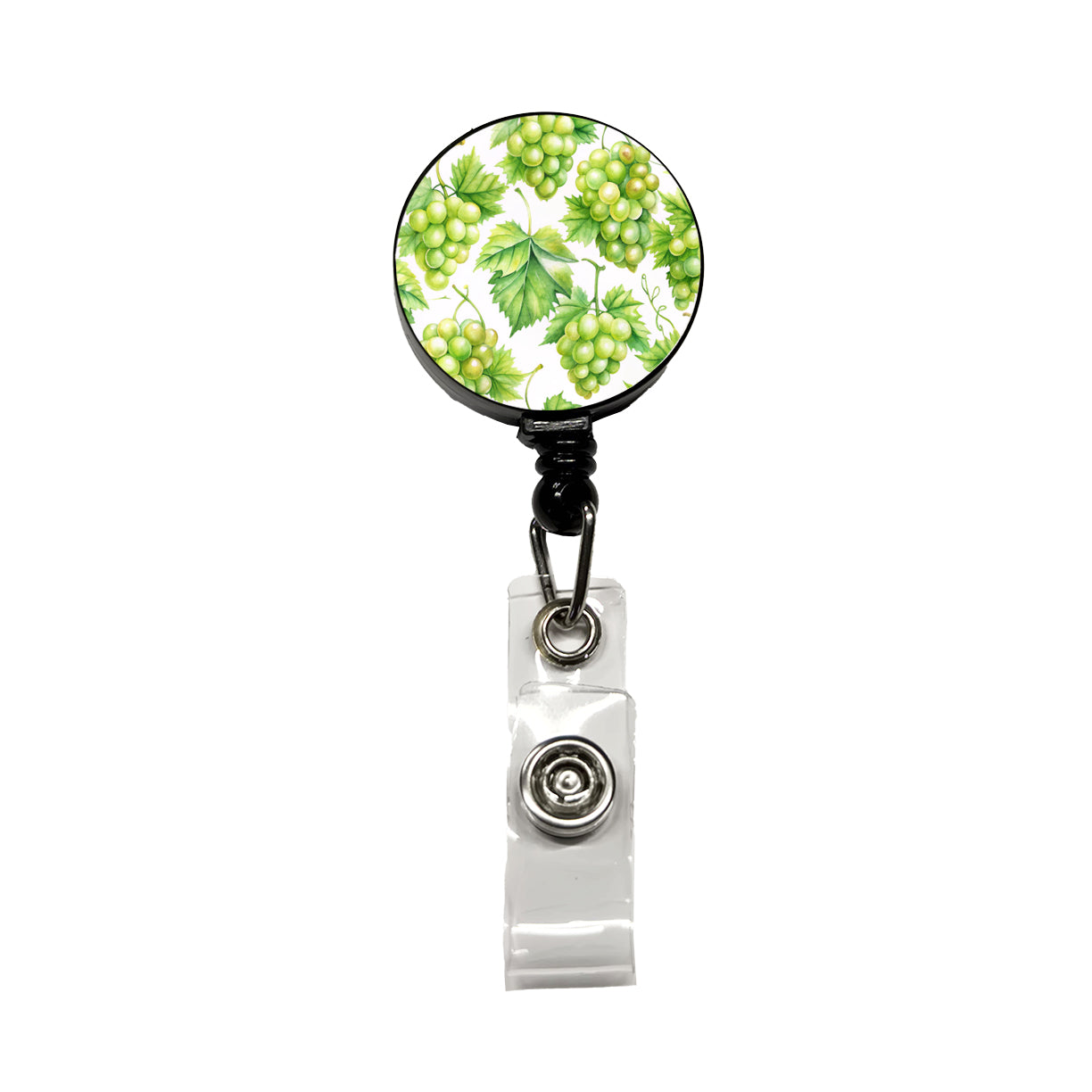 Bunches Of Green Grapes Retractable ID Key Card Name Tag Badge Holder with Clip