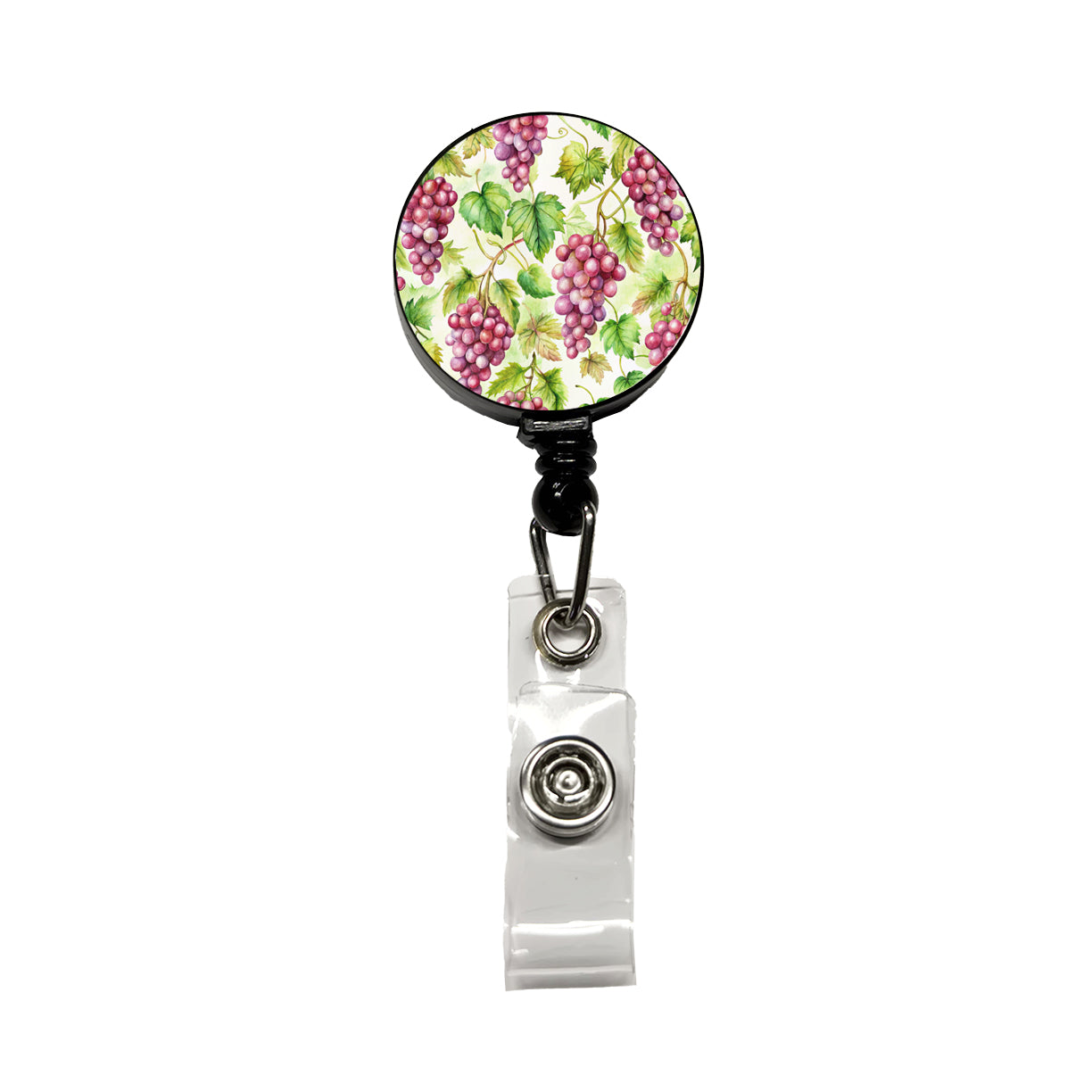 Bunches Of Purple Grapes Retractable ID Key Card Name Tag Badge Holder with Clip