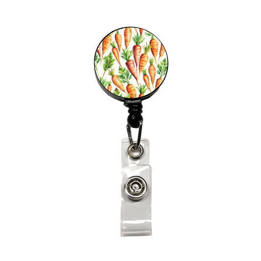 Carrots Vegetables Watercolor Retractable ID Key Card Name Tag Badge Holder with Clip