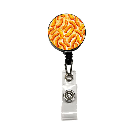 Cheese Curls Puffs Snacks Retractable ID Key Card Name Tag Badge Holder with Clip