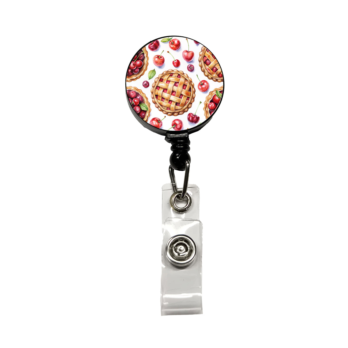 Cherry Pies Bursting Retractable ID Key Card Name Tag Badge Holder with Clip
