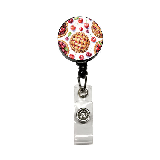 Cherry Pies Bursting Retractable ID Key Card Name Tag Badge Holder with Clip