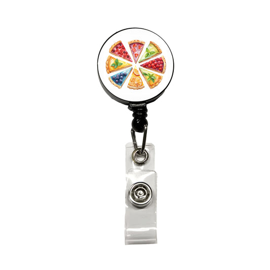 Fruit Pie Slices Retractable ID Key Card Name Tag Badge Holder with Clip