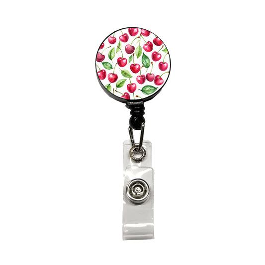 Lots Of Cherries Retractable ID Key Card Name Tag Badge Holder with Clip