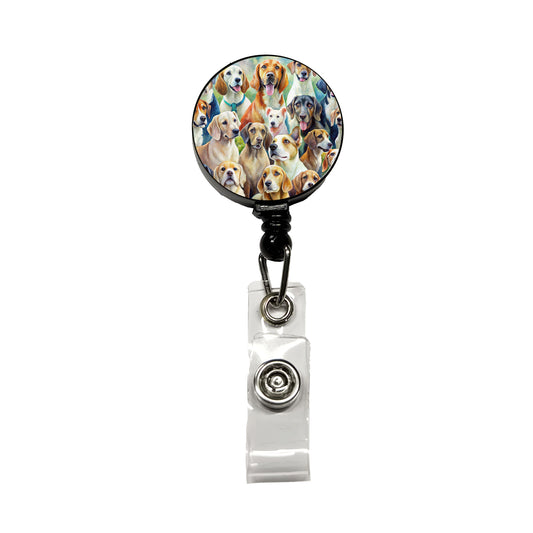 Lots Of Dogs Watercolor Retractable ID Key Card Name Tag Badge Holder with Clip