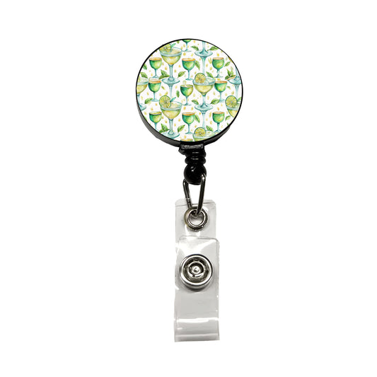 Lots Of Margaritas Alcohol Watercolor Retractable ID Key Card Name Tag Badge Holder with Clip