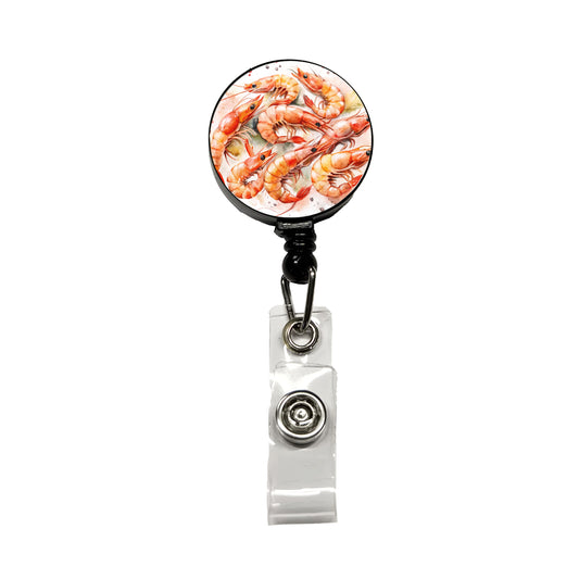 Lots Of Shrimp Retractable ID Key Card Name Tag Badge Holder with Clip