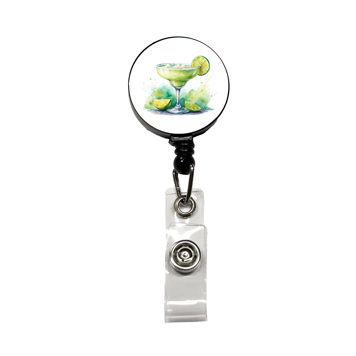 Margarita Green Drink Alcohol Retractable ID Key Card Name Tag Badge Holder with Clip