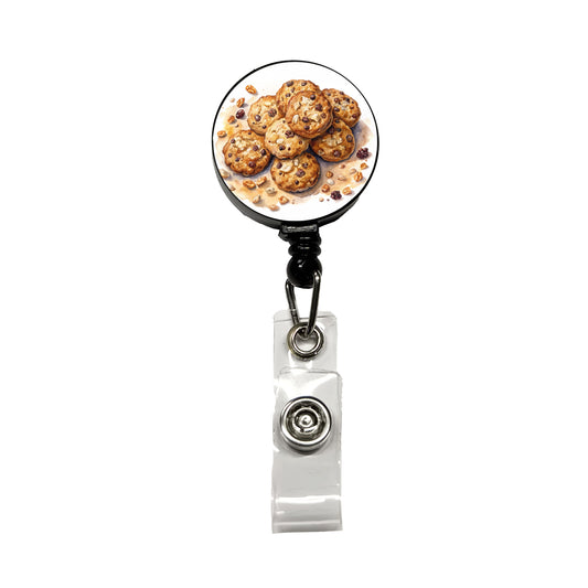 Oatmeal Raisin Cookies Retractable ID Key Card Name Tag Badge Holder with Clip