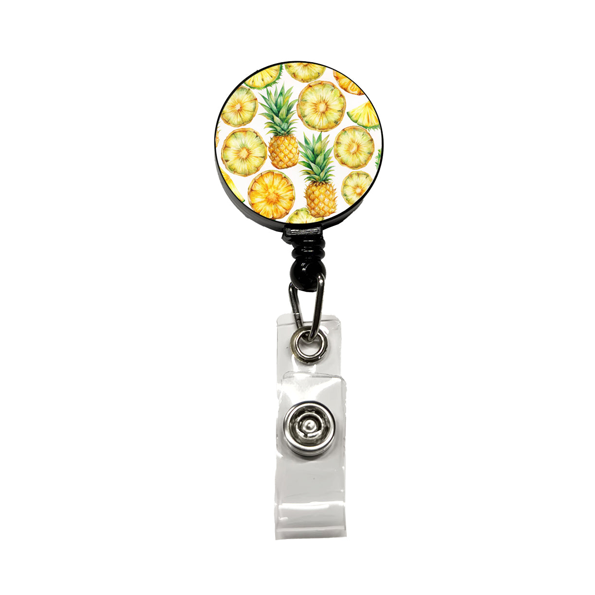 Pineapple Slices Fruit Retractable ID Key Card Name Tag Badge Holder with Clip