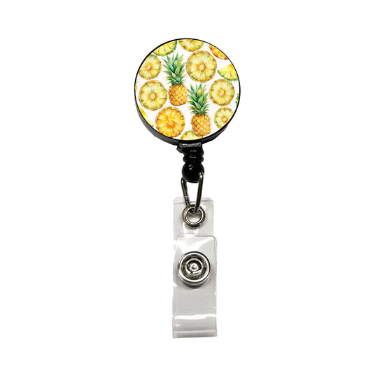 Pineapple Slices Fruit Retractable ID Key Card Name Tag Badge Holder with Clip