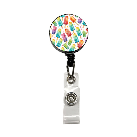 Popsicles Fun Colorful Retractable ID Key Card Name Tag Badge Holder with Clip