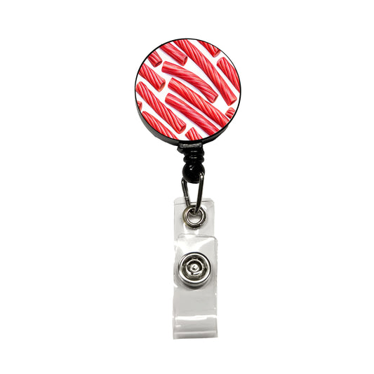 Red Licorice Retractable ID Key Card Name Tag Badge Holder with Clip