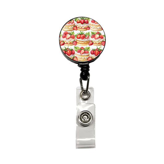 Strawberry Shortcake In A Row Retractable ID Key Card Name Tag Badge Holder with Clip